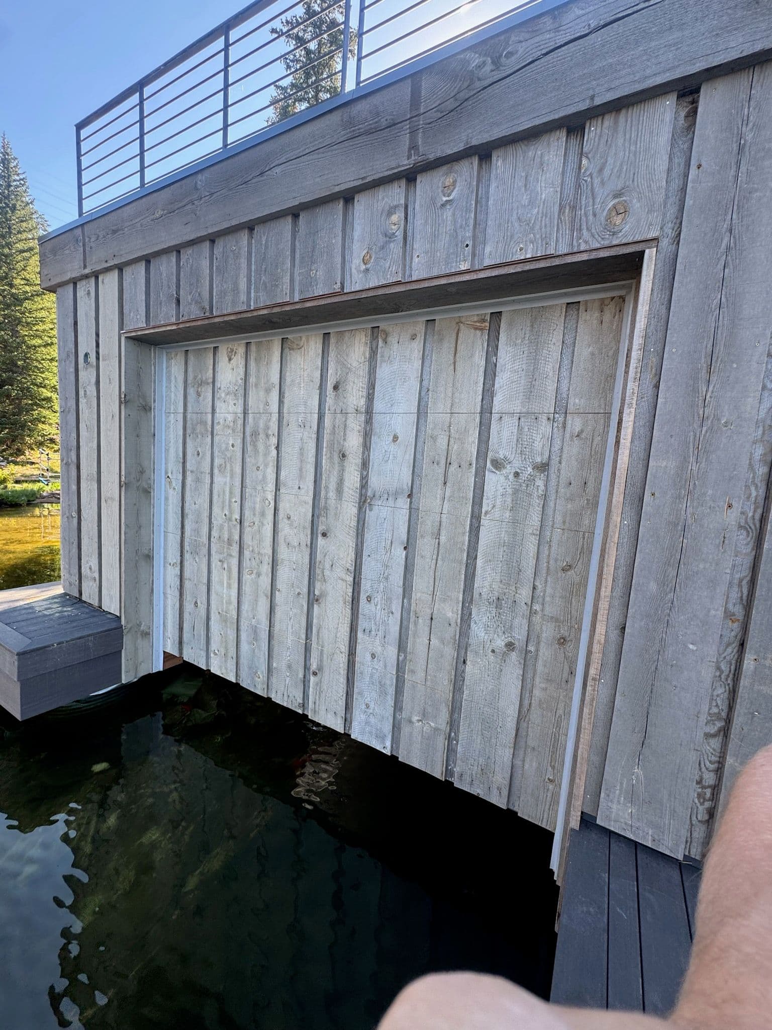 Project Lakeside Harmony Custom Wooden Garage Door image